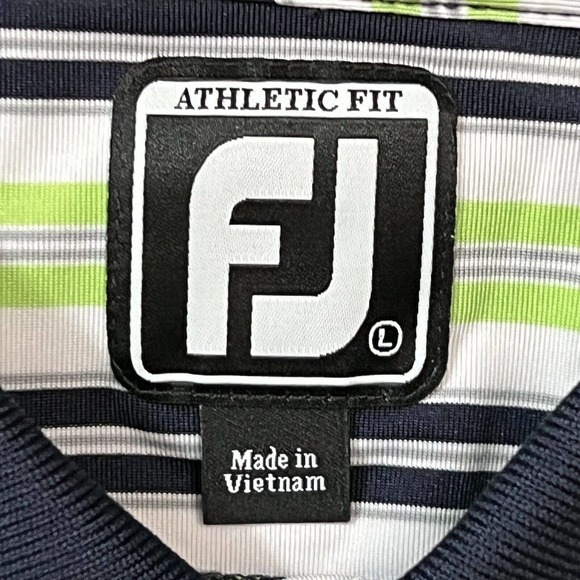 Footjoy Shirt Golf Polo Mens Size L Performance Activewear Green Athletic Fit - Picture 11 of 12